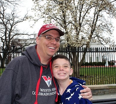 dad and son at white house